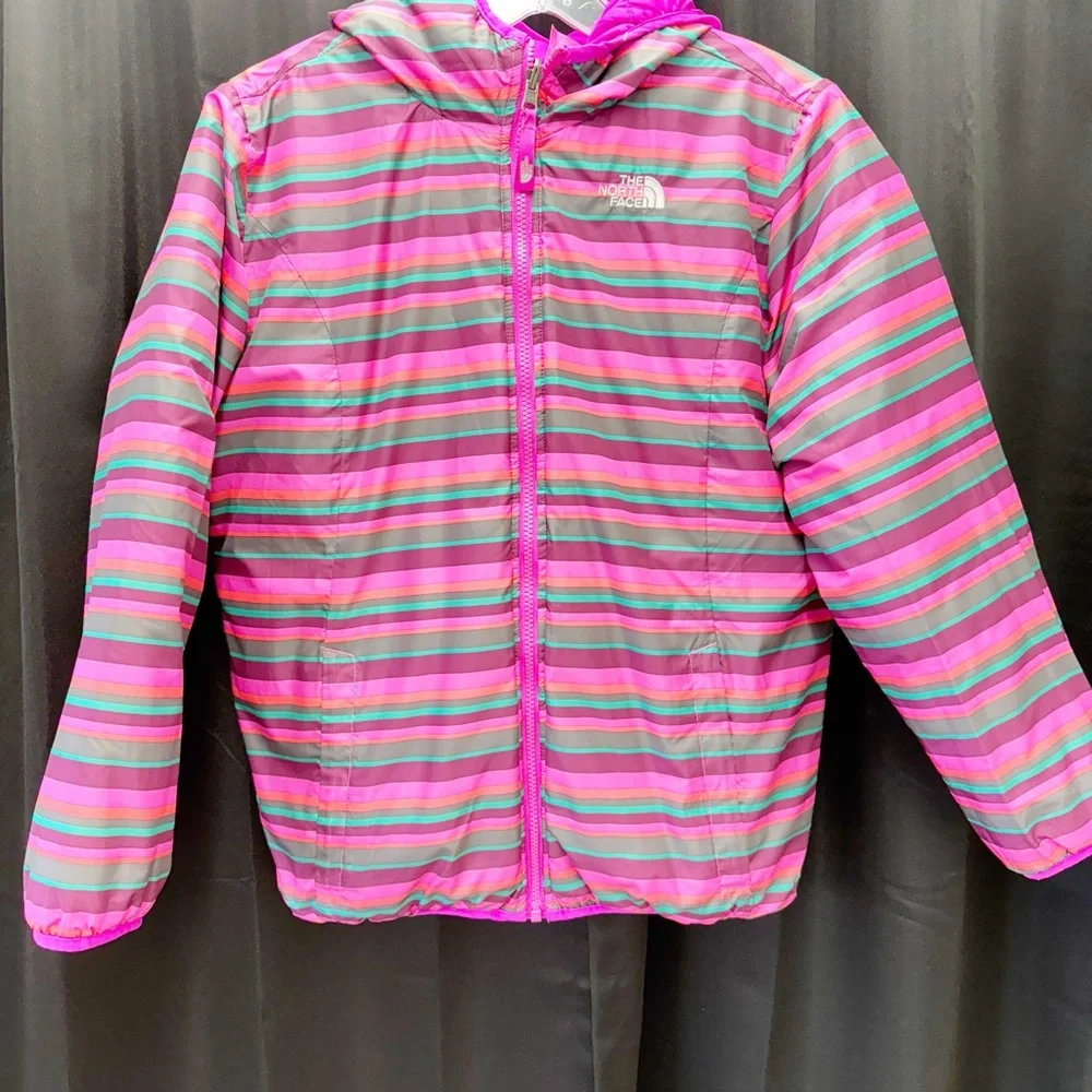 Girls Northface Striped Winter Jacket